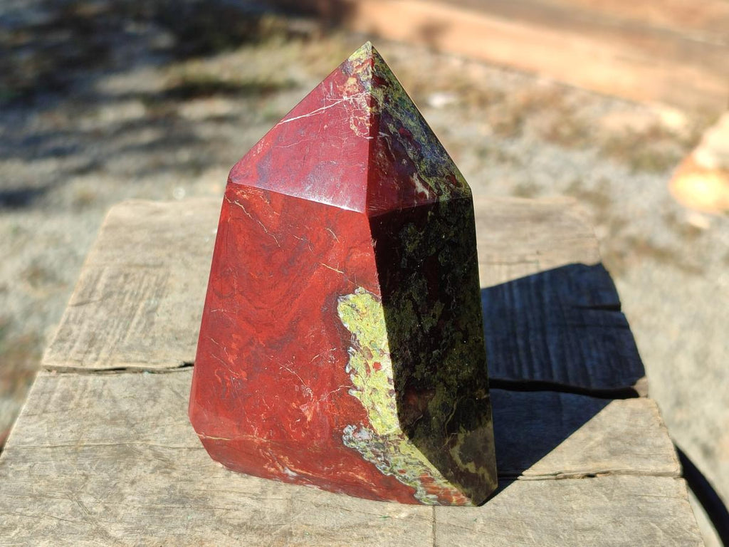 Polished Bastite Dragonsblood Stone Display Crystals x 2 From Tshipise, South Africa - Toprock Gemstones and Minerals 