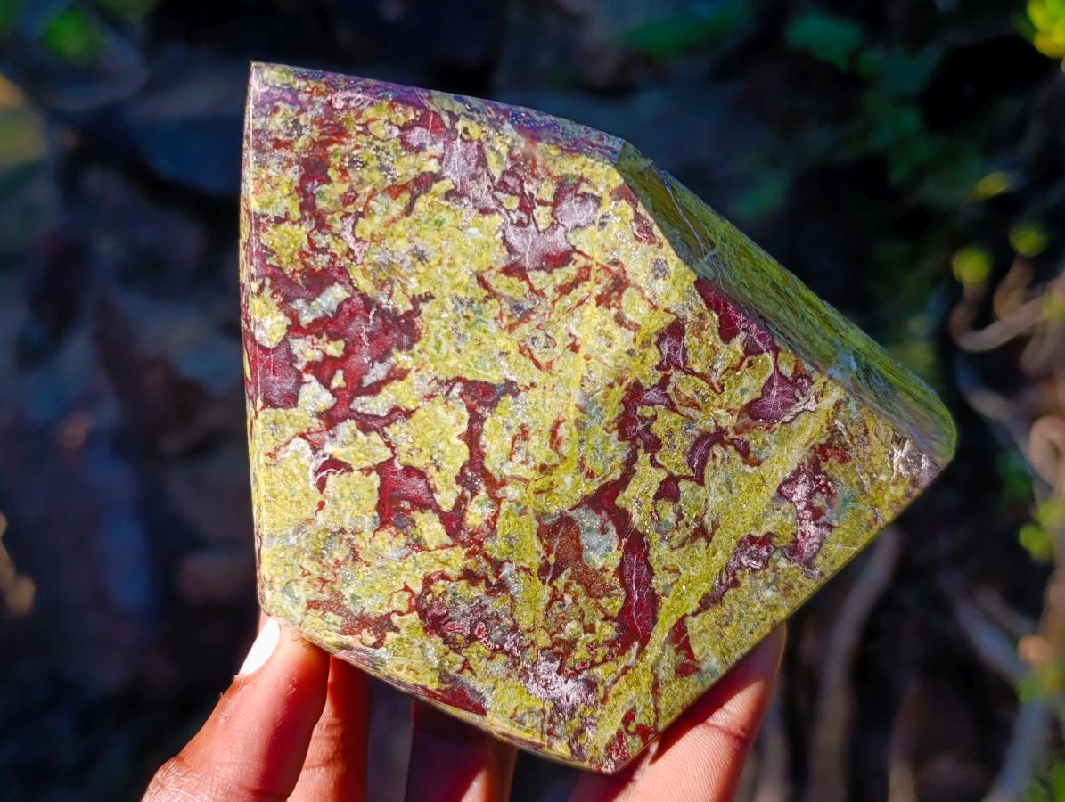 Polished Bastite Dragonsblood Stone Display Crystals x 2 From Tshipise, South Africa - Toprock Gemstones and Minerals 