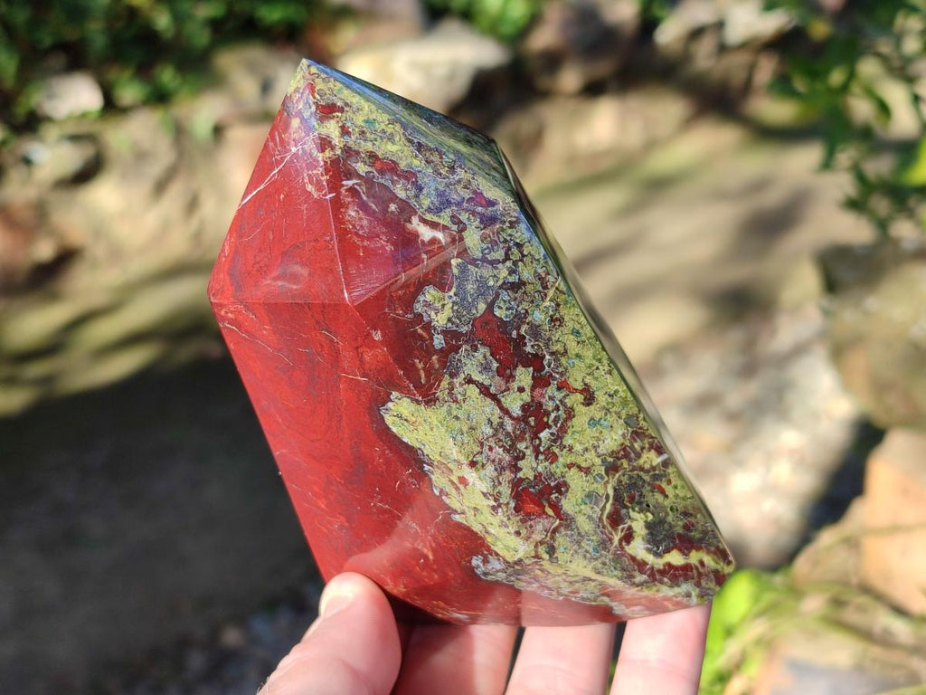 Polished Bastite Dragonsblood Stone Display Crystals x 2 From Tshipise, South Africa - Toprock Gemstones and Minerals 
