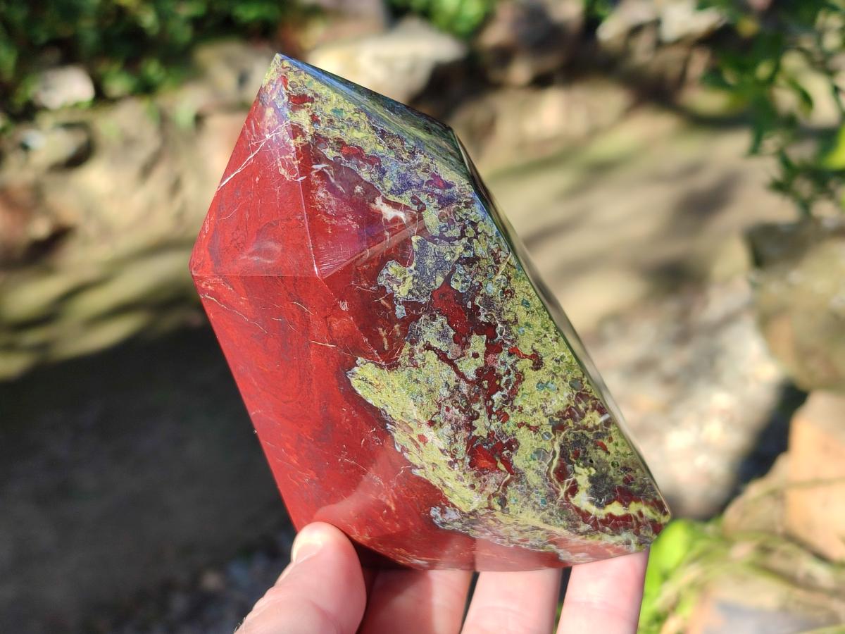 Polished Bastite Dragonsblood Stone Display Crystals x 2 From Tshipise, South Africa - Toprock Gemstones and Minerals 