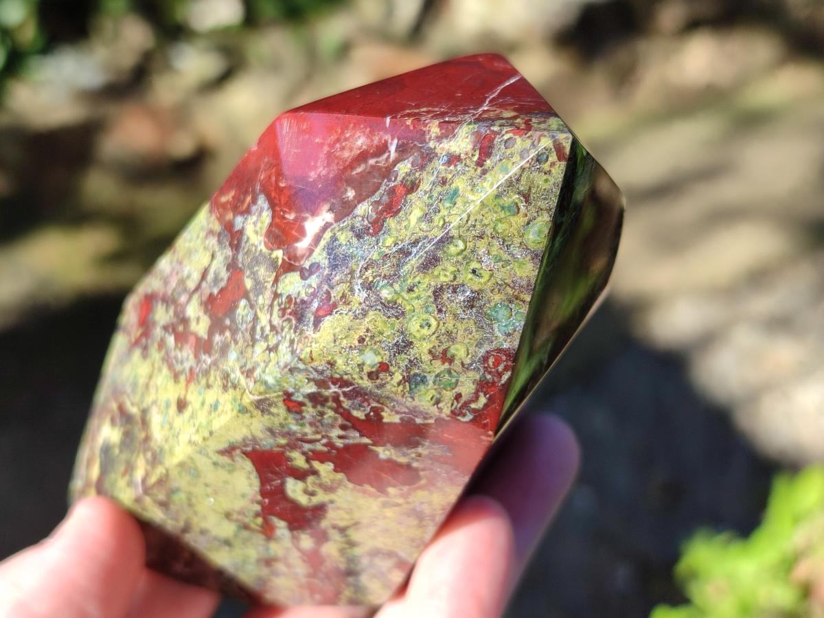 Polished Bastite Dragonsblood Stone Display Crystals x 2 From Tshipise, South Africa - Toprock Gemstones and Minerals 