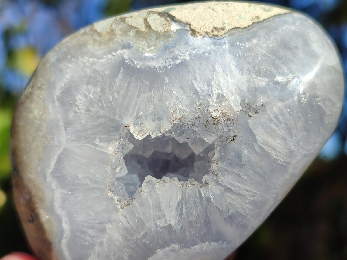 Polished Blue Lace Agate Standing Display Pieces x 6 From Nsanje, Malawi - Toprock Gemstones and Minerals 