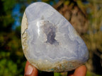 Polished Blue Lace Agate Standing Display Pieces x 6 From Nsanje, Malawi - Toprock Gemstones and Minerals 