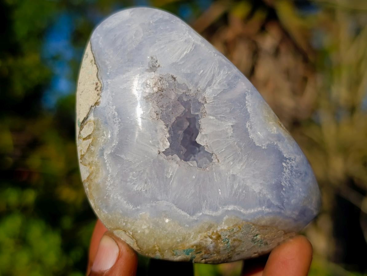 Polished Blue Lace Agate Standing Display Pieces x 6 From Nsanje, Malawi - Toprock Gemstones and Minerals 