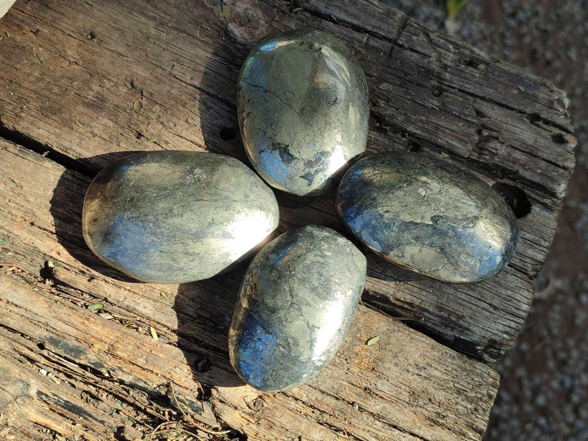 Polished Basalt Pharaoh Stone Galets x 9 From Iron Duke Mine, Zimbabwe - Toprock Gemstones and Minerals 
