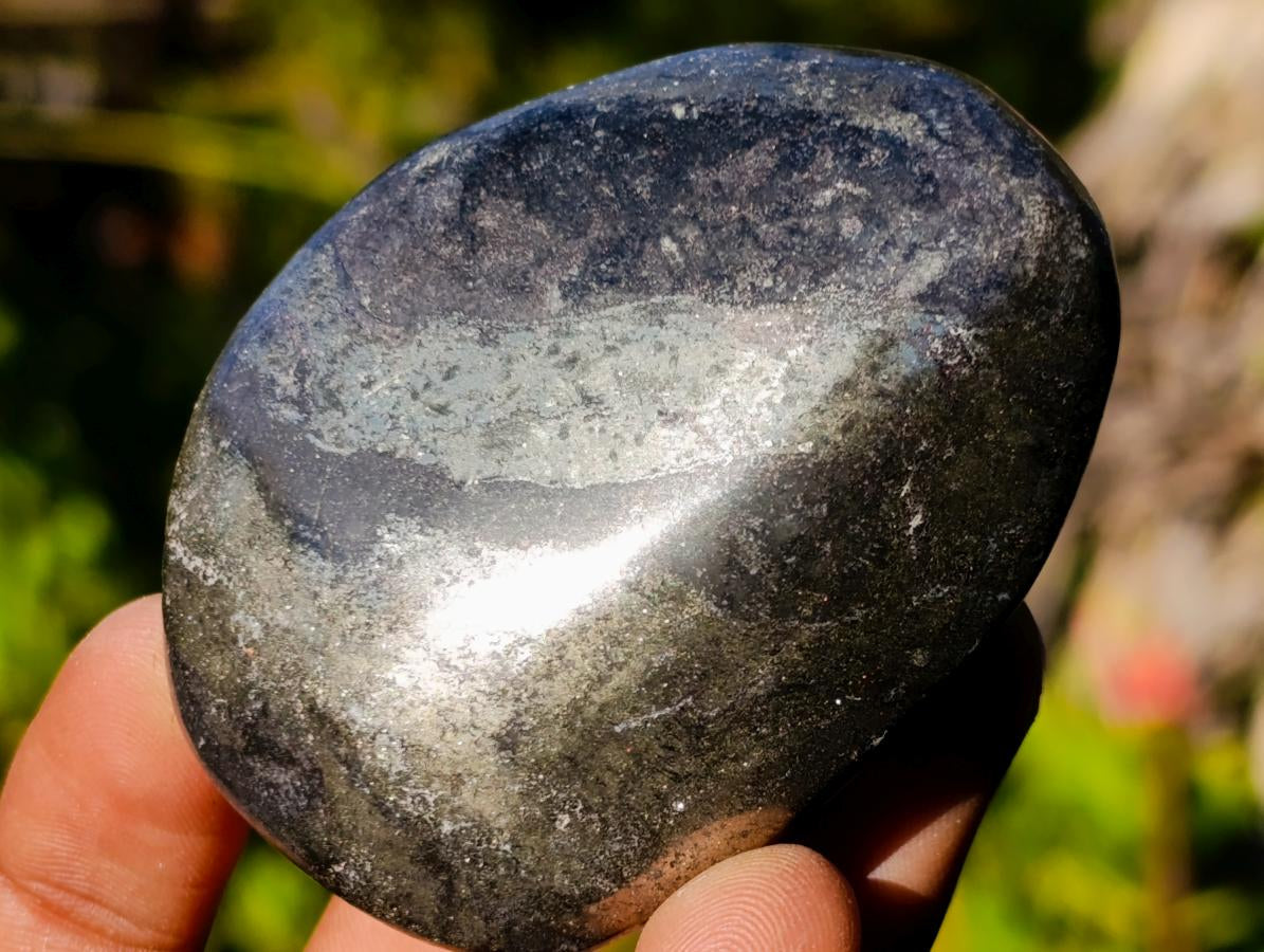 Polished Basalt Pharaoh Stone Galets x 9 From Iron Duke Mine, Zimbabwe - Toprock Gemstones and Minerals 