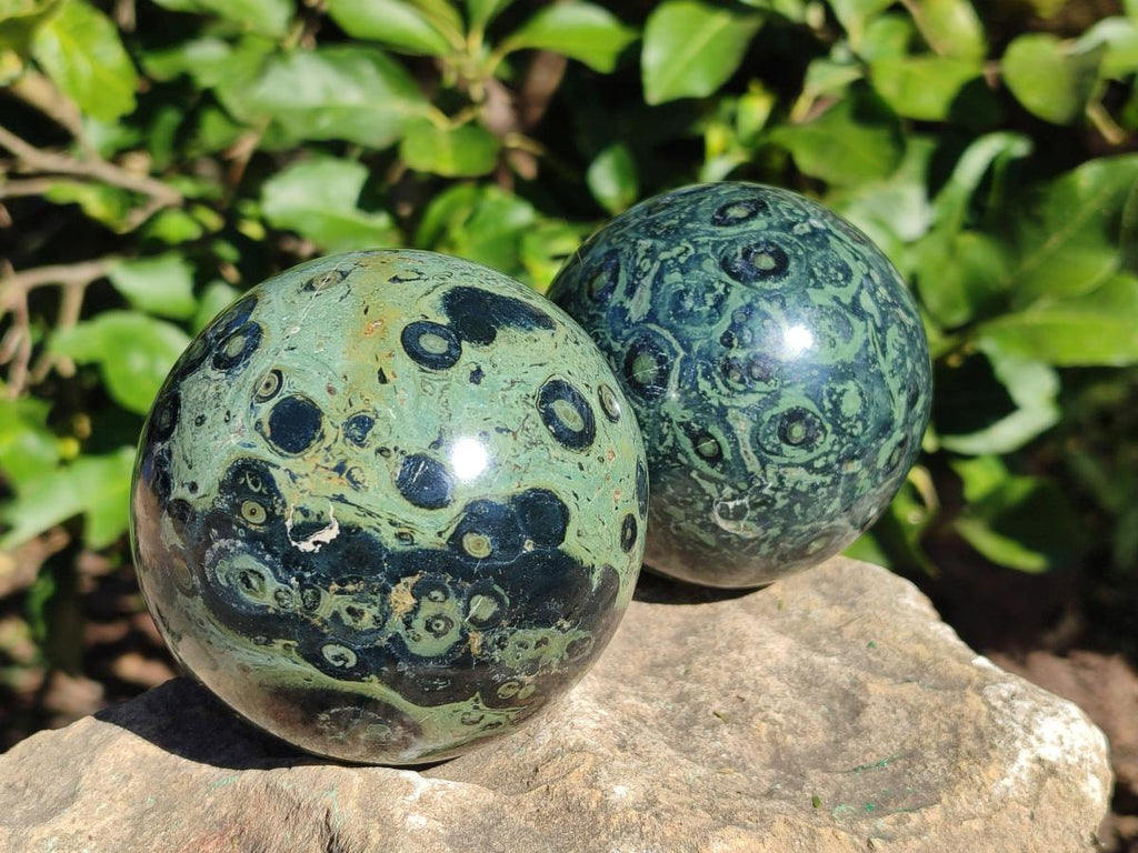 Polished Stromatolite Spheres x 4 From Katsepy, Madagascar - Toprock Gemstones and Minerals 