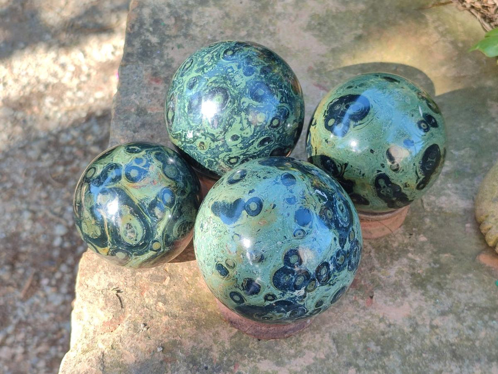 Polished Stromatolite Spheres x 4 From Katsepy, Madagascar - Toprock Gemstones and Minerals 
