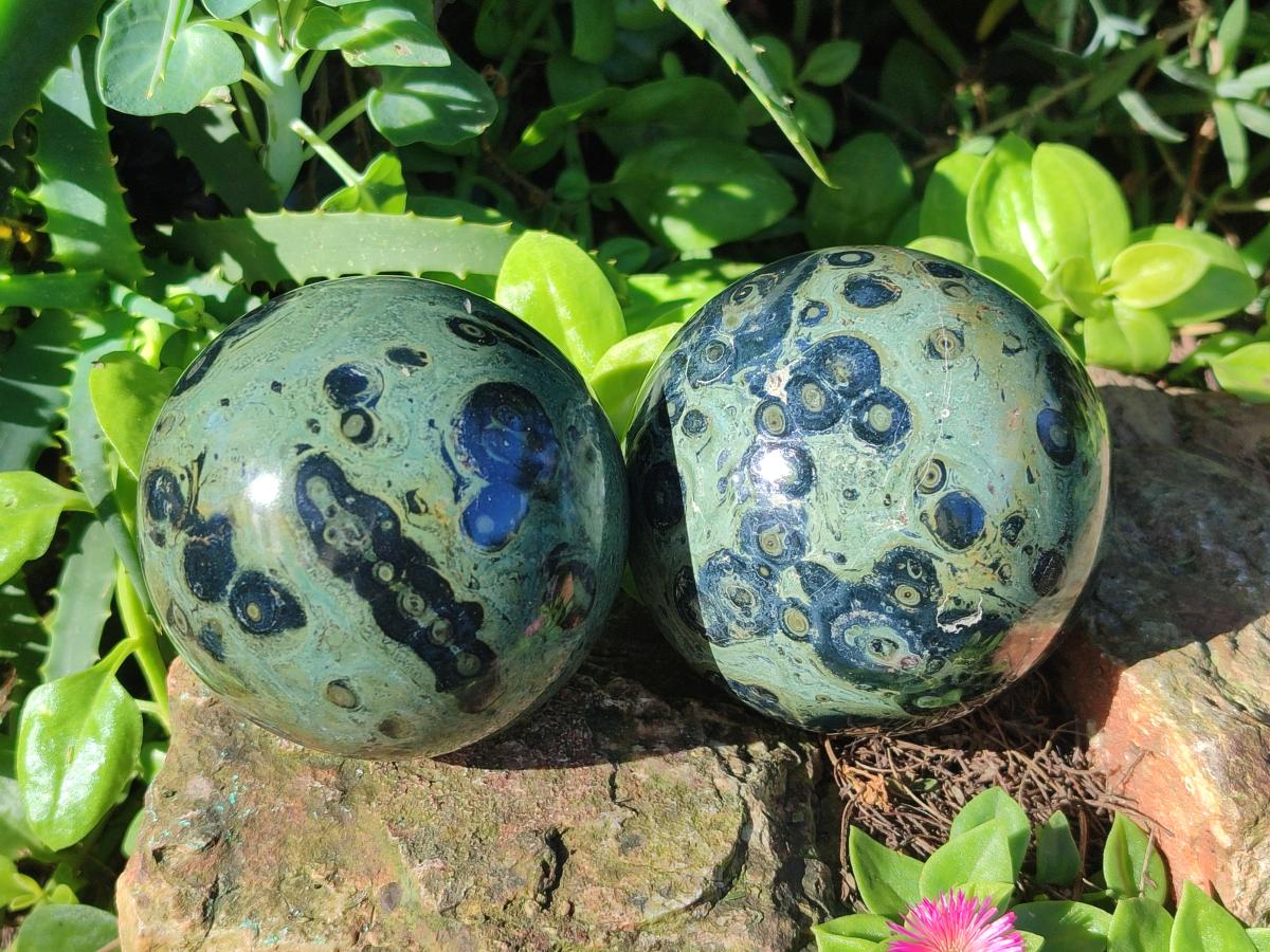 Polished Stromatolite Spheres x 4 From Katsepy, Madagascar - Toprock Gemstones and Minerals 