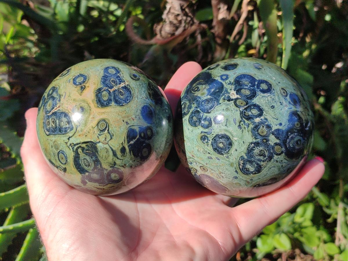 Polished Stromatolite Spheres x 4 From Katsepy, Madagascar - Toprock Gemstones and Minerals 
