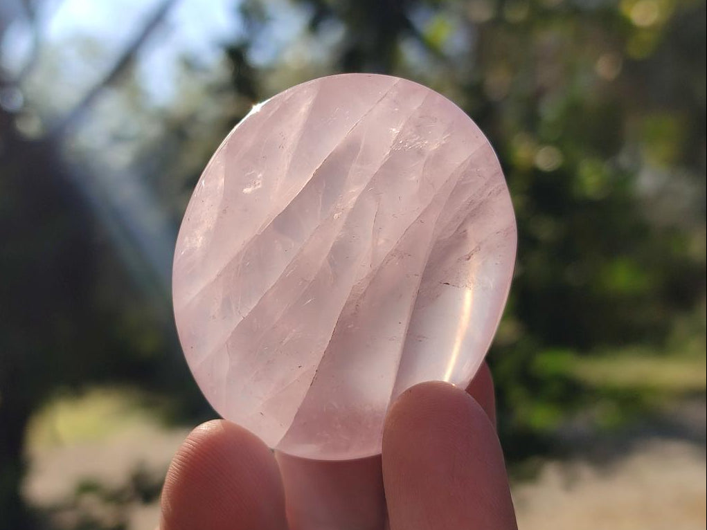 Polished Gemmy Rose Quartz Palm Stones x 20 From Madagascar - Toprock Gemstones and Minerals 