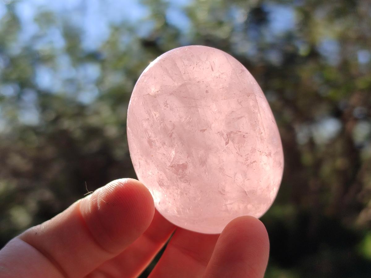 Polished Gemmy Rose Quartz Palm Stones x 20 From Madagascar - Toprock Gemstones and Minerals 