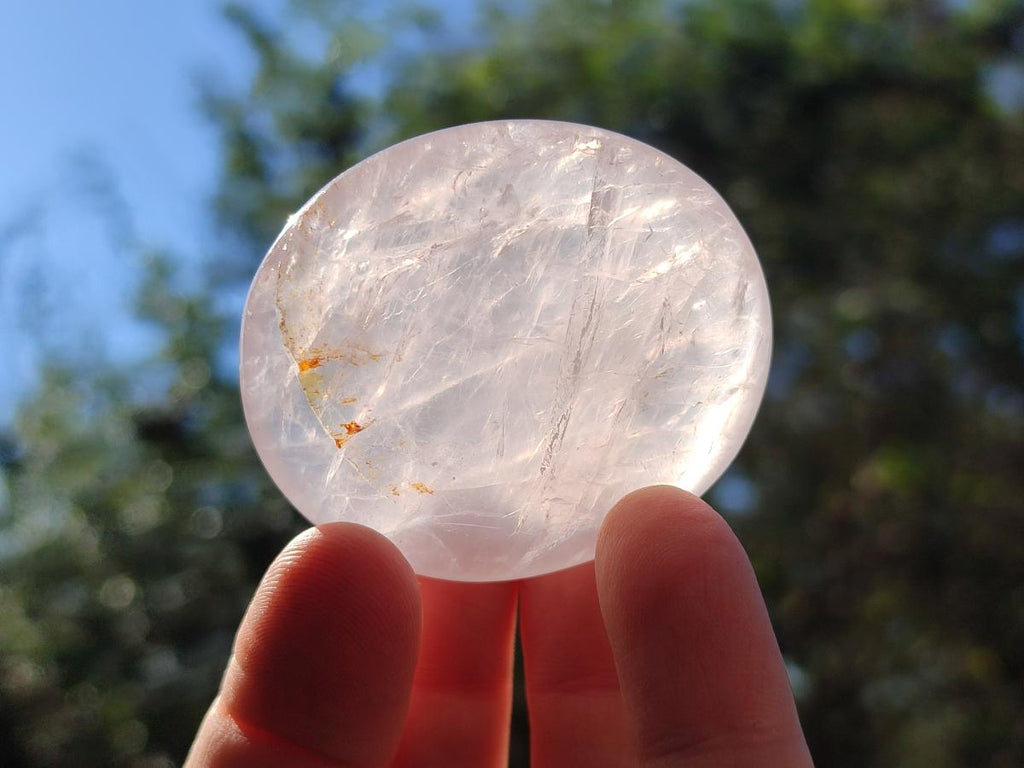 Polished Gemmy Rose Quartz Palm Stones x 20 From Madagascar - Toprock Gemstones and Minerals 