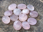 Polished Gemmy Rose Quartz Palm Stones x 20 From Madagascar - Toprock Gemstones and Minerals 