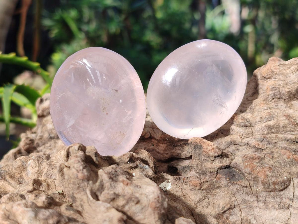 Polished Gemmy Rose Quartz Palm Stones x 20 From Madagascar - Toprock Gemstones and Minerals 