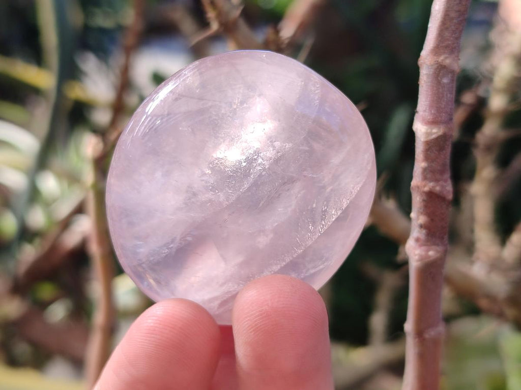Polished Gemmy Rose Quartz Palm Stones x 20 From Madagascar - Toprock Gemstones and Minerals 