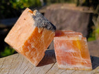 Natural Rhombohedral Sunset Orange Calcite Specimens x 12 From Spitzkop, Namibia - Toprock Gemstones and Minerals 