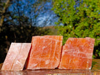 Natural Rhombohedral Sunset Orange Calcite Specimens x 12 From Spitzkop, Namibia - Toprock Gemstones and Minerals 