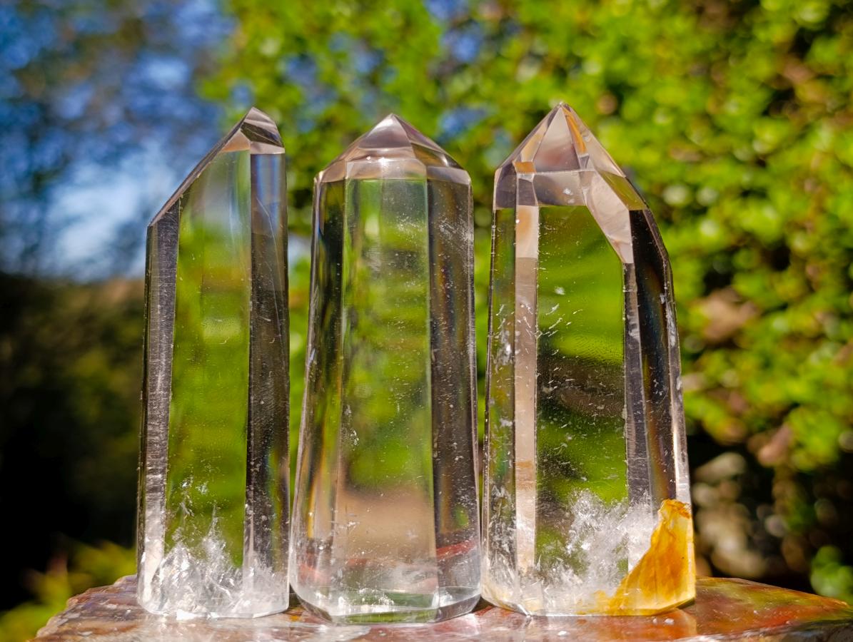 Polished Bright Clear Quartz Crystals x 12 From Madagascar - Toprock Gemstones and Minerals 