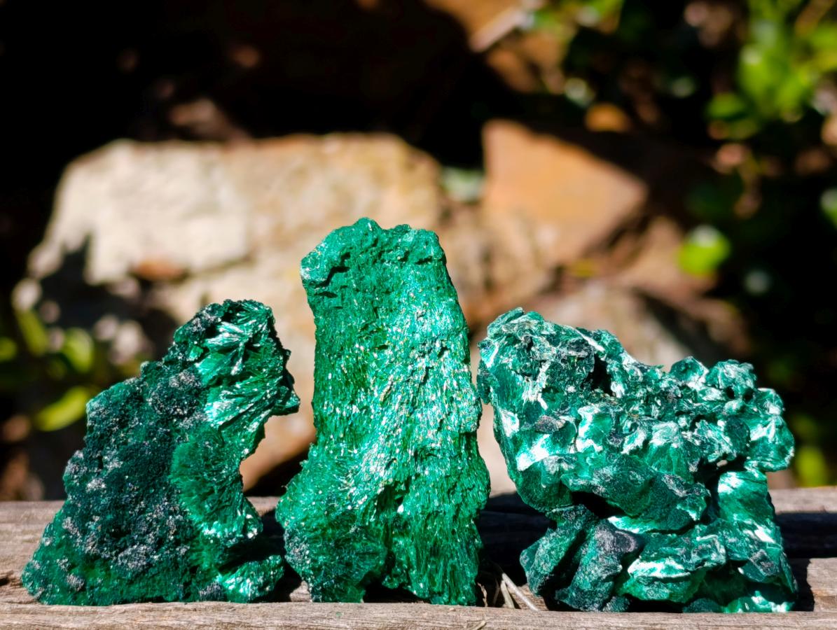 Natural Silky Malachite Specimens x 35 From Kasompe, Congo - Toprock Gemstones and Minerals 