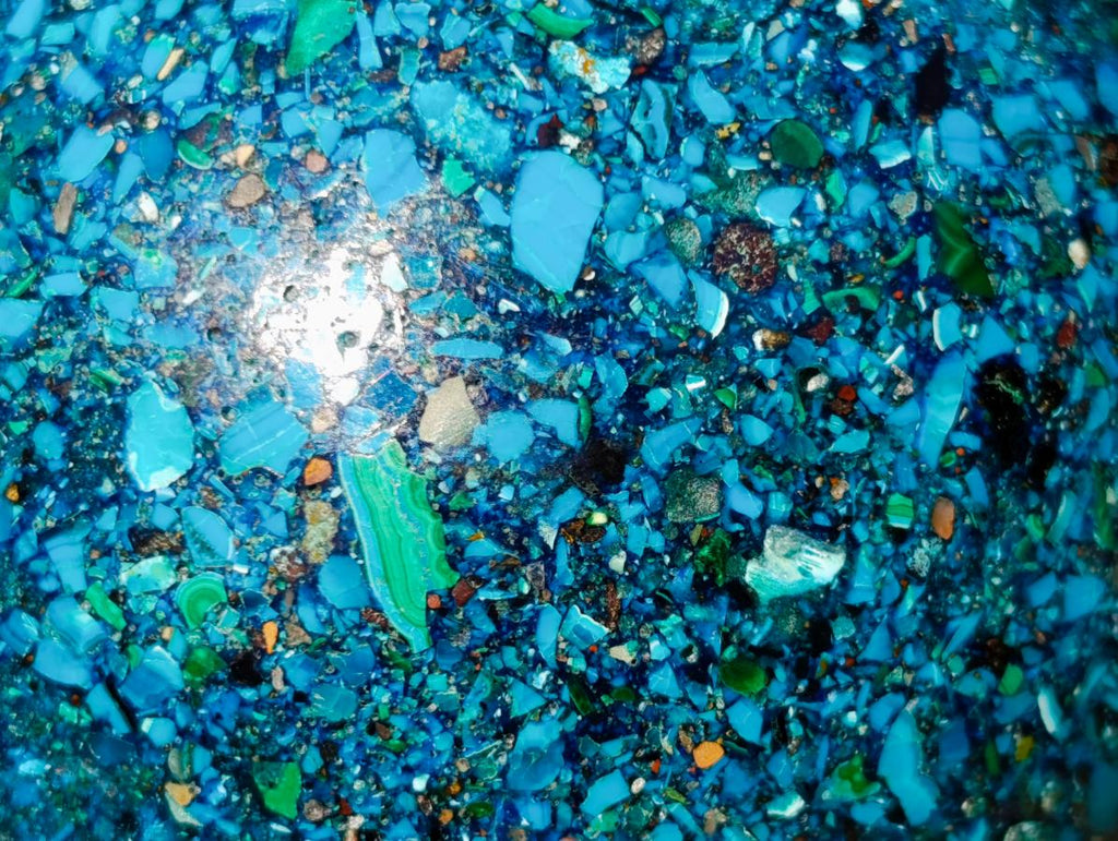 Hand Made Large Conglomerate Chrysocolla Sphere With Azurite And Malachite x 1 From Congo - Toprock Gemstones and Minerals 