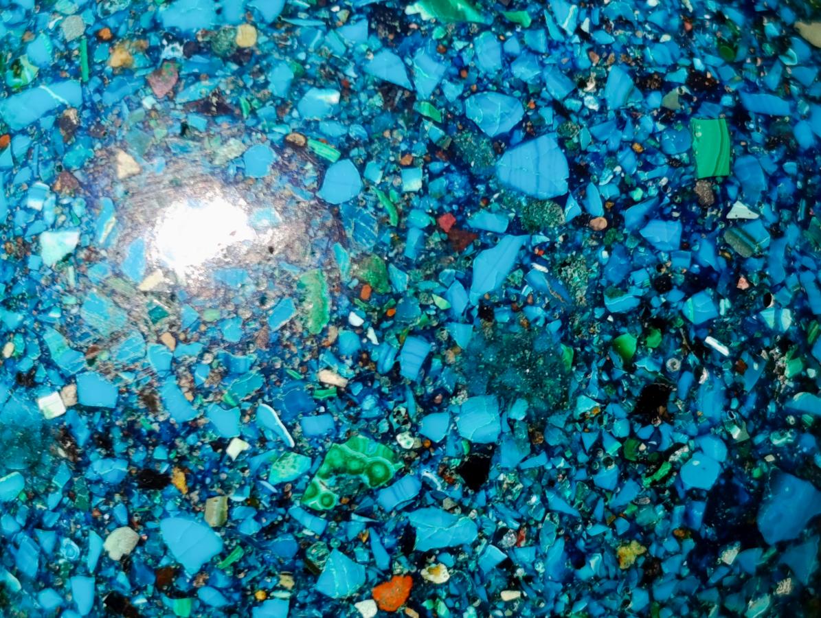 Hand Made Large Conglomerate Chrysocolla Sphere With Azurite And Malachite x 1 From Congo - Toprock Gemstones and Minerals 