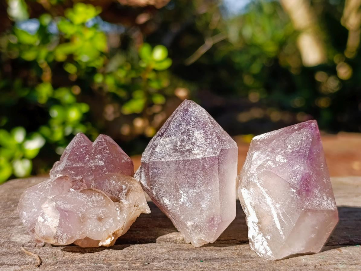 Natural Jacaranda Amethyst Single Crystals x 21 From Mumbwa, Zambia - Toprock Gemstones and Minerals 