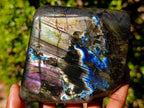 Polished Spectrolite Labradorite Standing Display Pieces x 2 From Madagascar - Toprock Gemstones and Minerals 