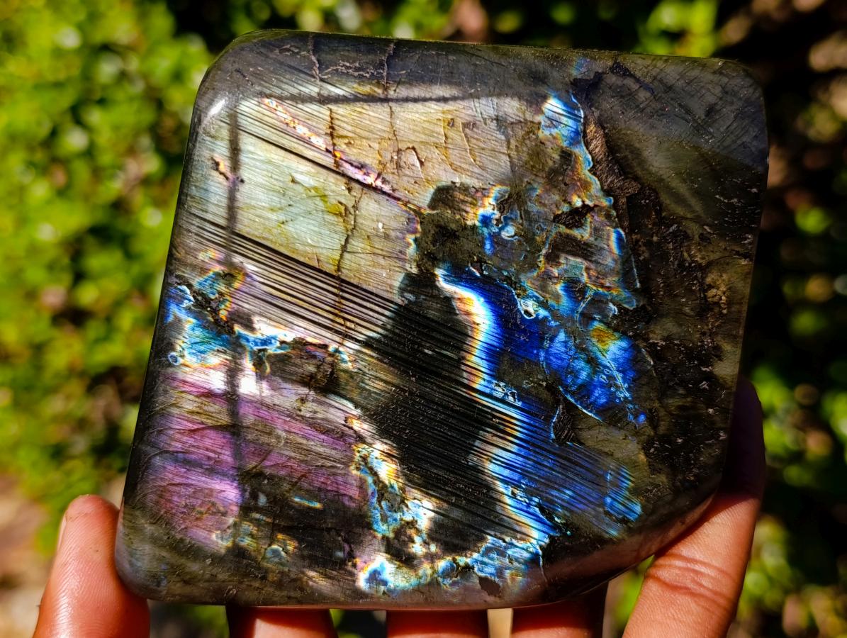 Polished Spectrolite Labradorite Standing Display Pieces x 2 From Madagascar - Toprock Gemstones and Minerals 