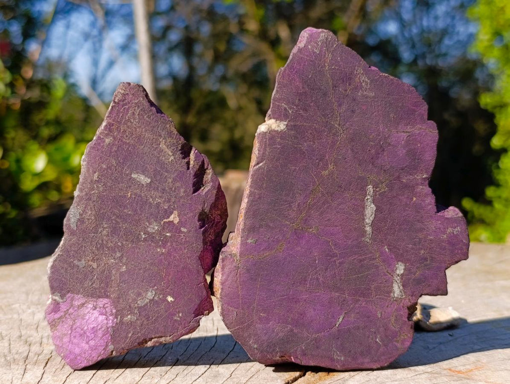Polished One Side Silky Purpurite Slices x 6 From Erongo, Namibia - Toprock Gemstones and Minerals 