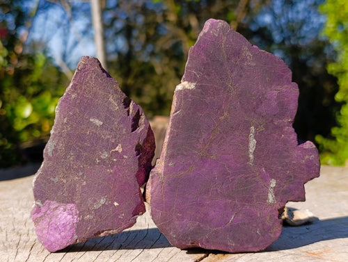 Polished One Side Silky Purpurite Slices x 6 From Erongo, Namibia - Toprock Gemstones and Minerals 