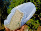 Polished Large Blue Lace Agate Standing Display Piece x 1 From Nsanje, Malawi - Toprock Gemstones and Minerals 