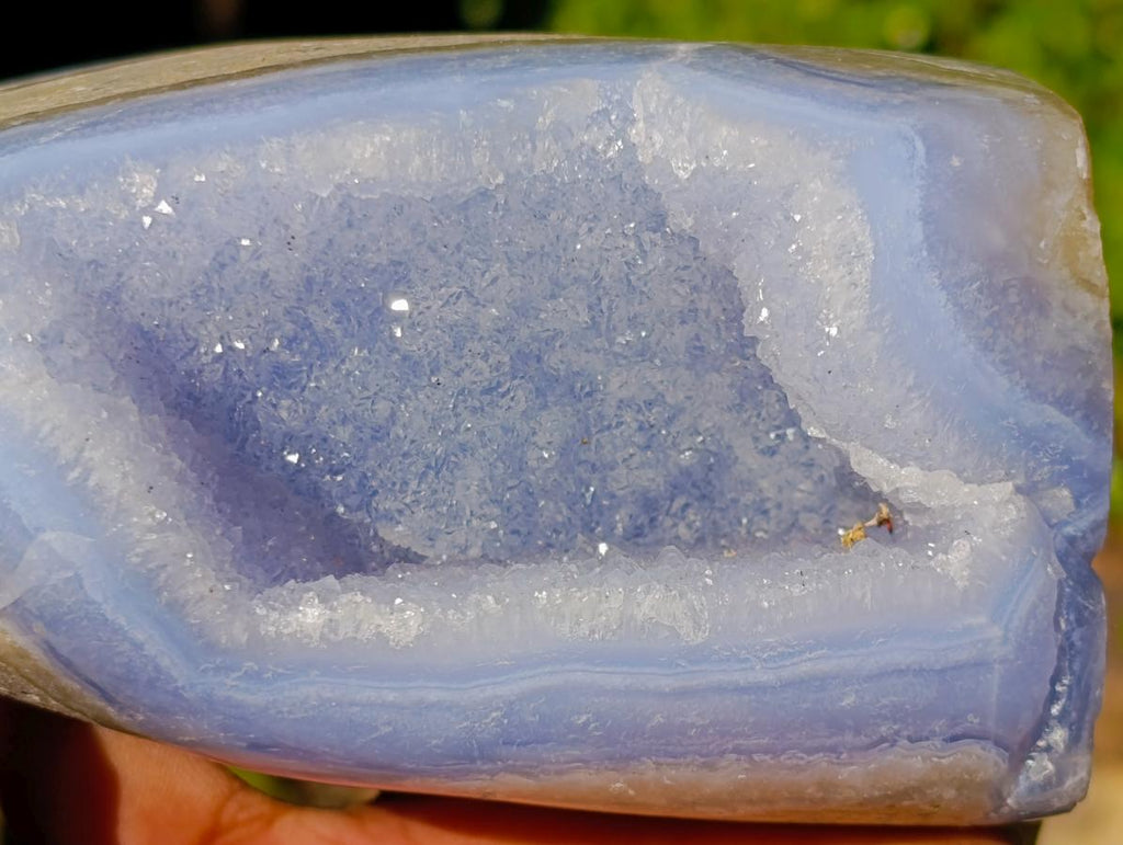 Polished Large Blue Lace Agate Standing Display Piece x 1 From Nsanje, Malawi - Toprock Gemstones and Minerals 