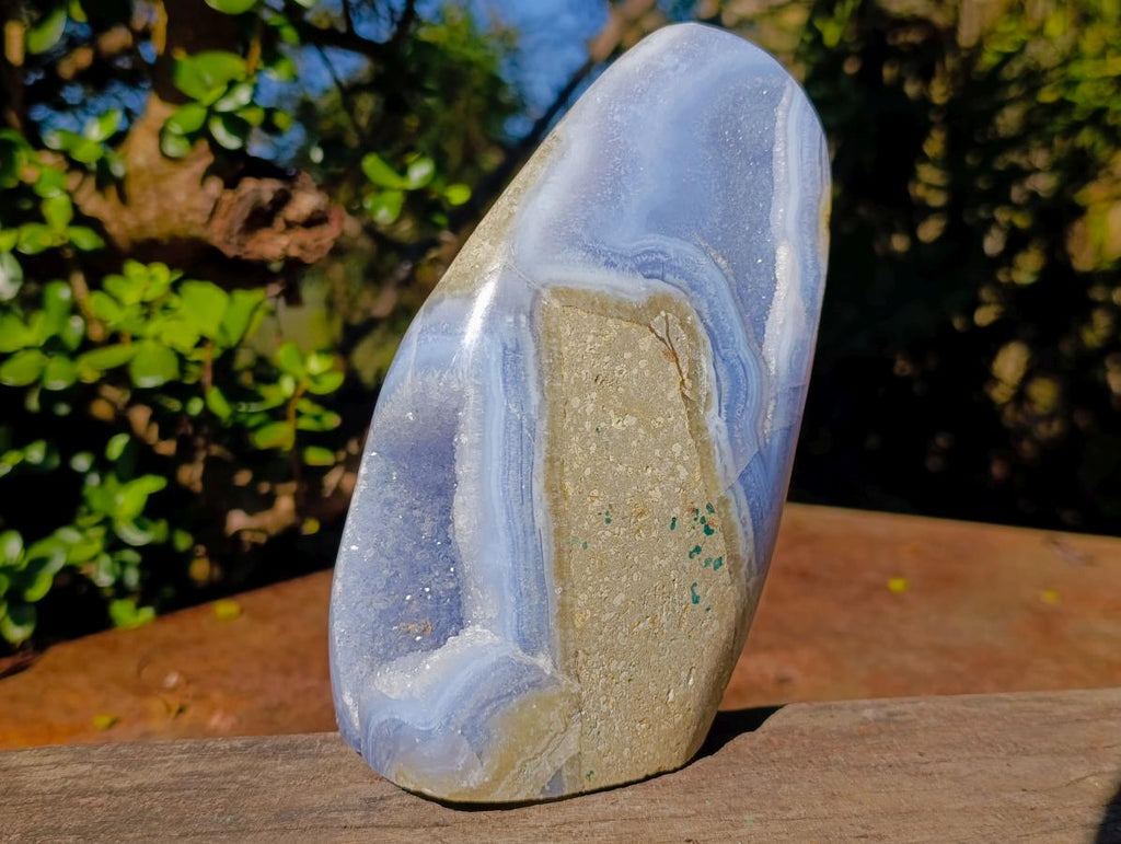 Polished Large Blue Lace Agate Standing Display Piece x 1 From Nsanje, Malawi - Toprock Gemstones and Minerals 