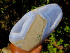 Polished Large Blue Lace Agate Standing Display Piece x 1 From Nsanje, Malawi - Toprock Gemstones and Minerals 