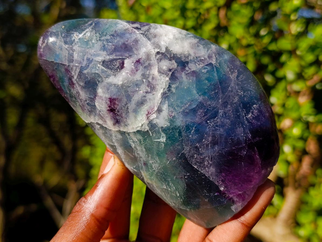 Polished Watermelon Fluorite Standing Display Pieces x 3 From Uis, Namibia - Toprock Gemstones and Minerals 