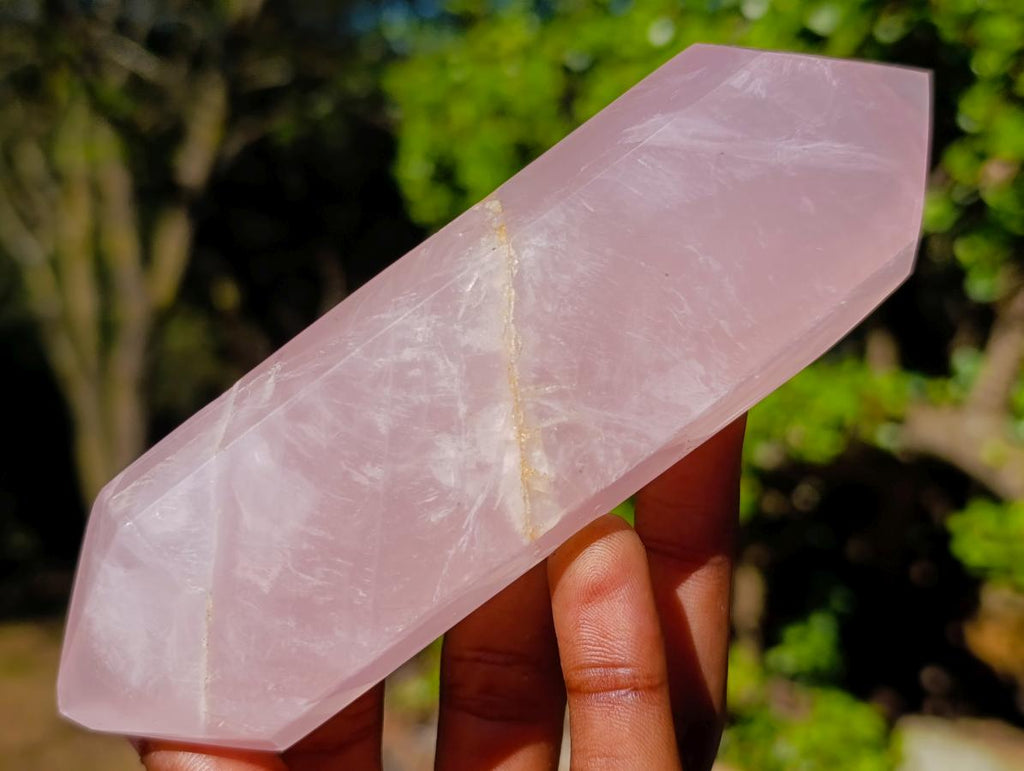 Polished Double Terminated Gemmy Rose Quartz Crystals x 6 From Madagascar - Toprock Gemstones and Minerals 