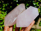 Polished Double Terminated Gemmy Rose Quartz Crystals x 6 From Madagascar - Toprock Gemstones and Minerals 