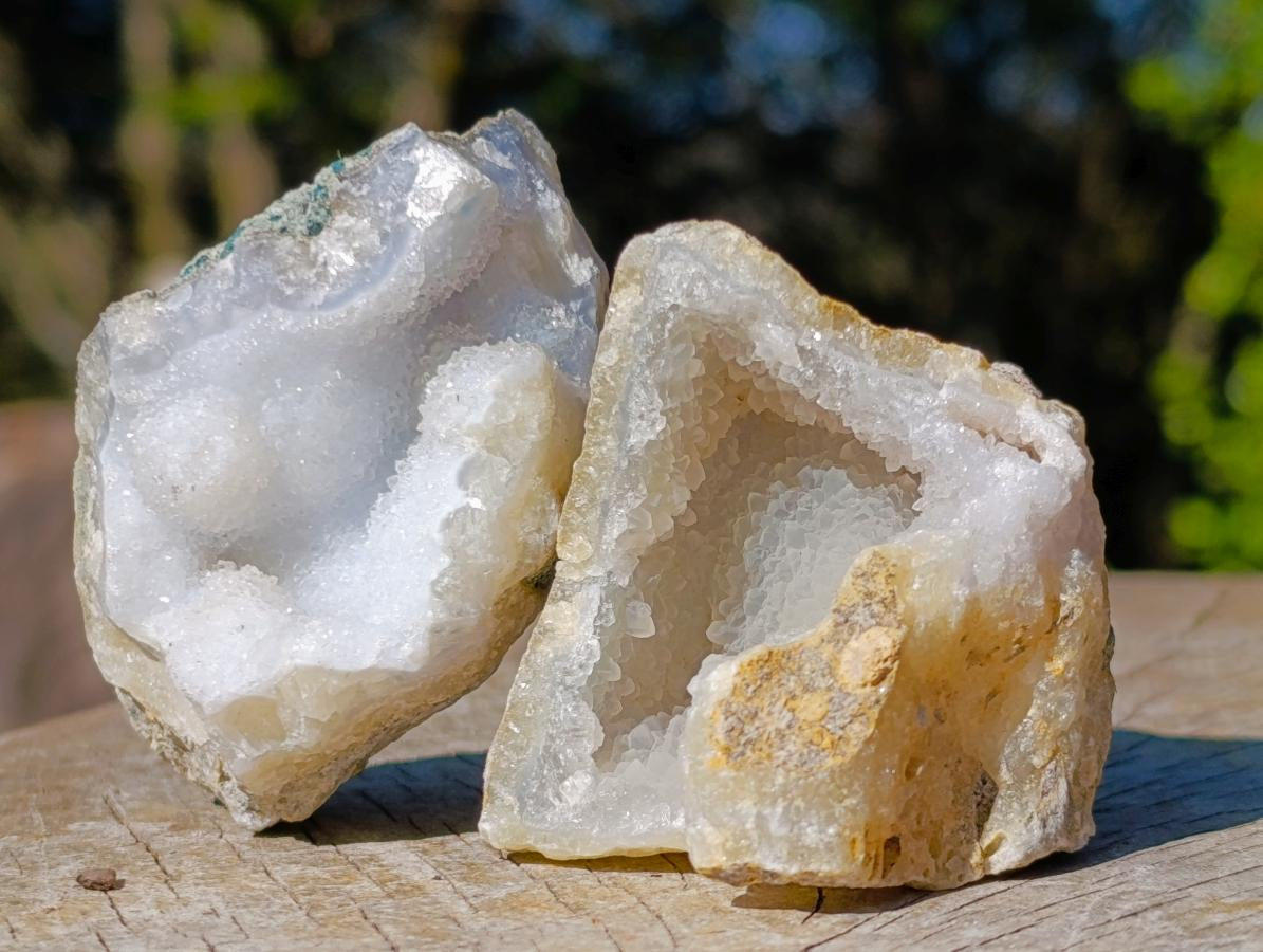 Natural Blue Lace Agate Geode Specimens x 35 From Nsanje, Malawi - Toprock Gemstones and Minerals 