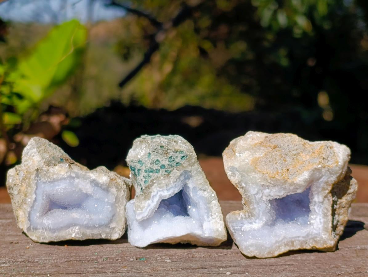 Natural Blue Lace Agate Geode Specimens x 35 From Nsanje, Malawi - Toprock Gemstones and Minerals 