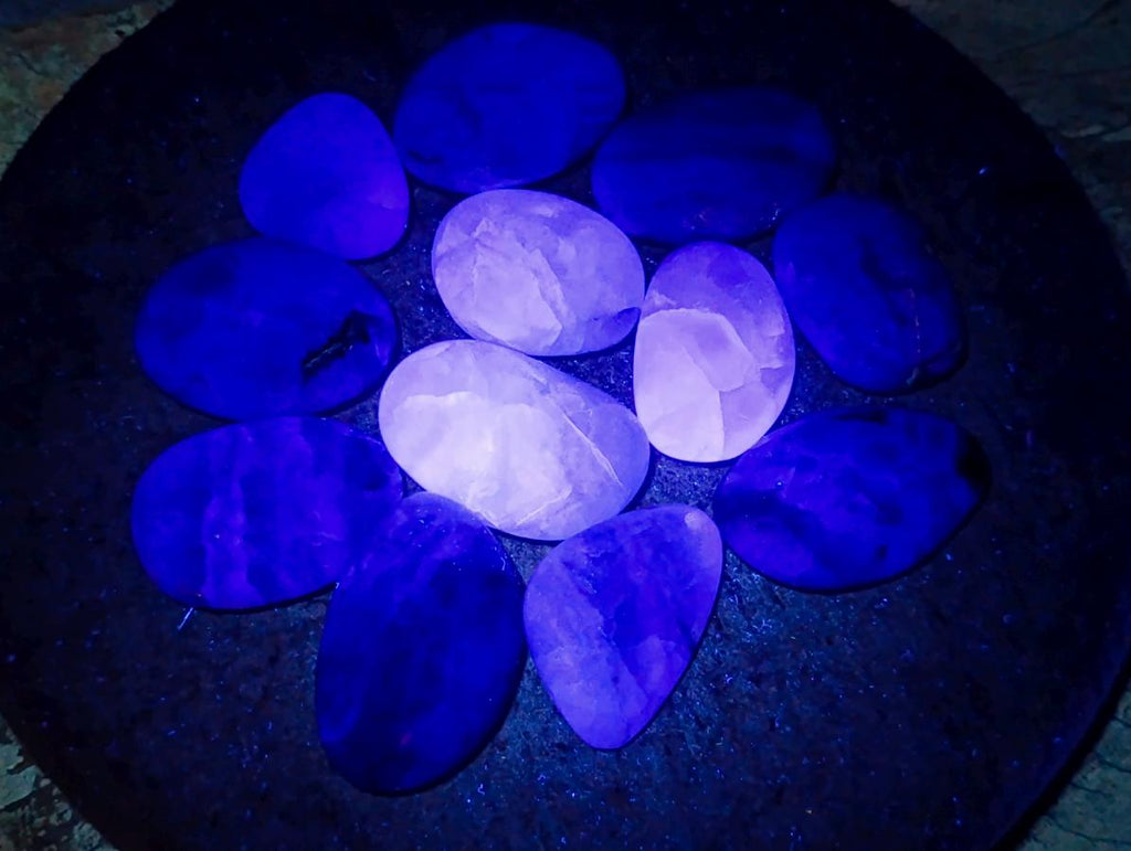 Polished Watermelon Fluorite Palm Stones x 12 From Uis, Namibia - Toprock Gemstones and Minerals 