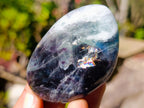 Polished Watermelon Fluorite Palm Stones x 12 From Uis, Namibia - Toprock Gemstones and Minerals 