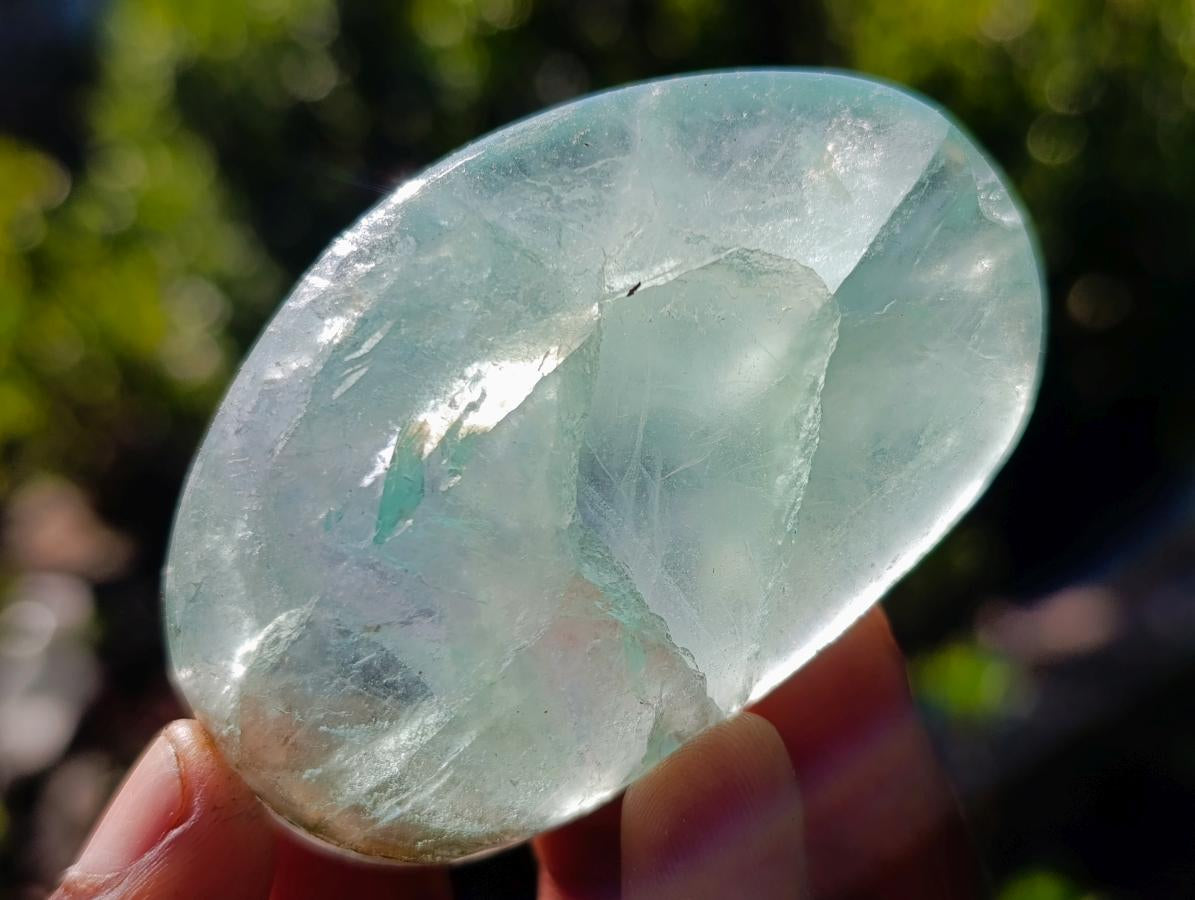 Polished Watermelon Fluorite Palm Stones x 12 From Uis, Namibia - Toprock Gemstones and Minerals 