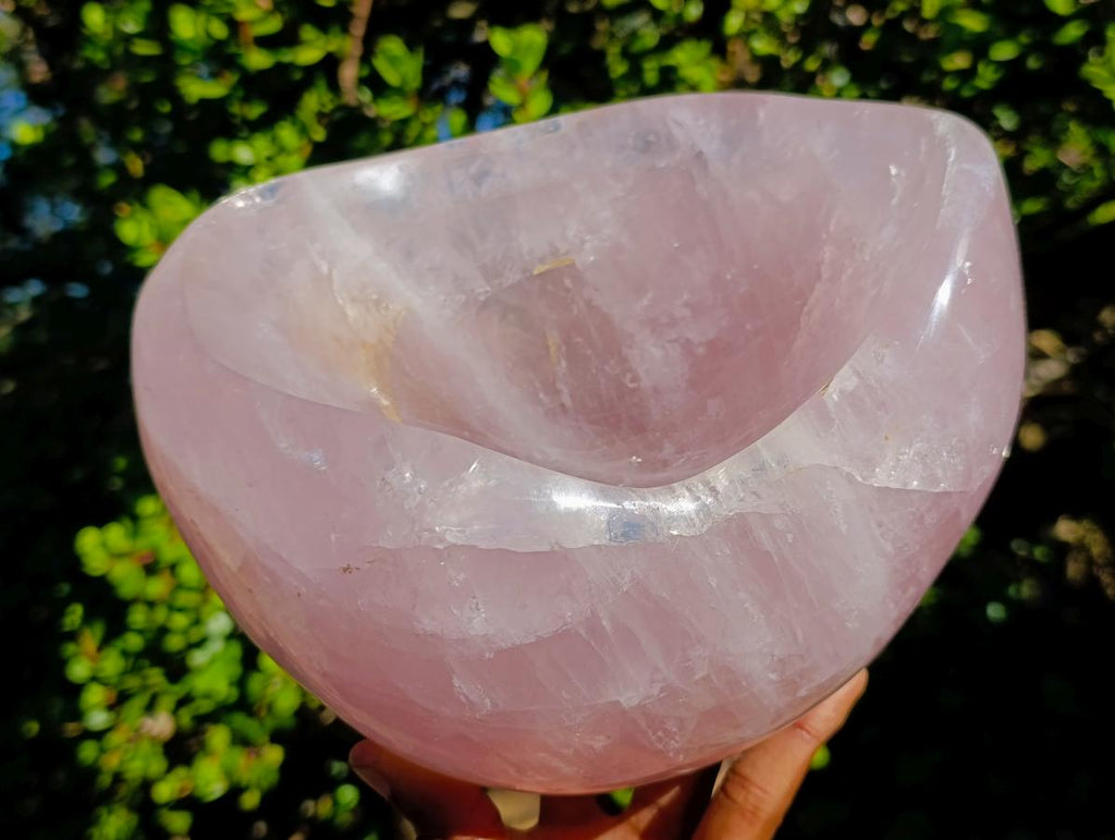 Polished XL Gemmy Rose Quartz Bowl x 1 From Madagascar - Toprock Gemstones and Minerals 