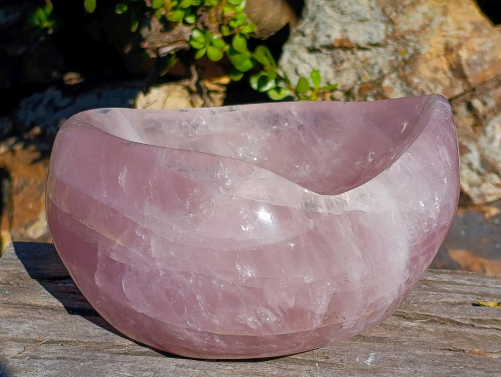 Polished XL Gemmy Rose Quartz Bowl x 1 From Madagascar - Toprock Gemstones and Minerals 