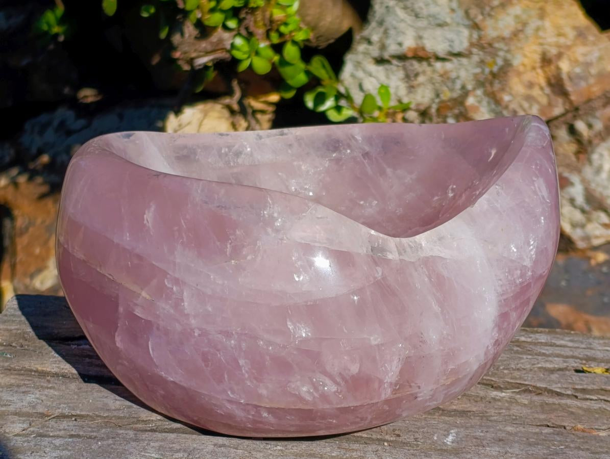 Polished XL Gemmy Rose Quartz Bowl x 1 From Madagascar - Toprock Gemstones and Minerals 