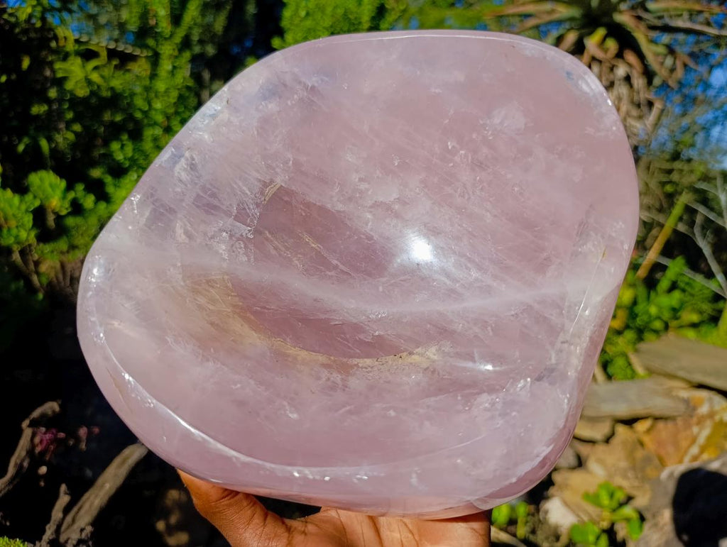 Polished XL Gemmy Rose Quartz Bowl x 1 From Madagascar - Toprock Gemstones and Minerals 