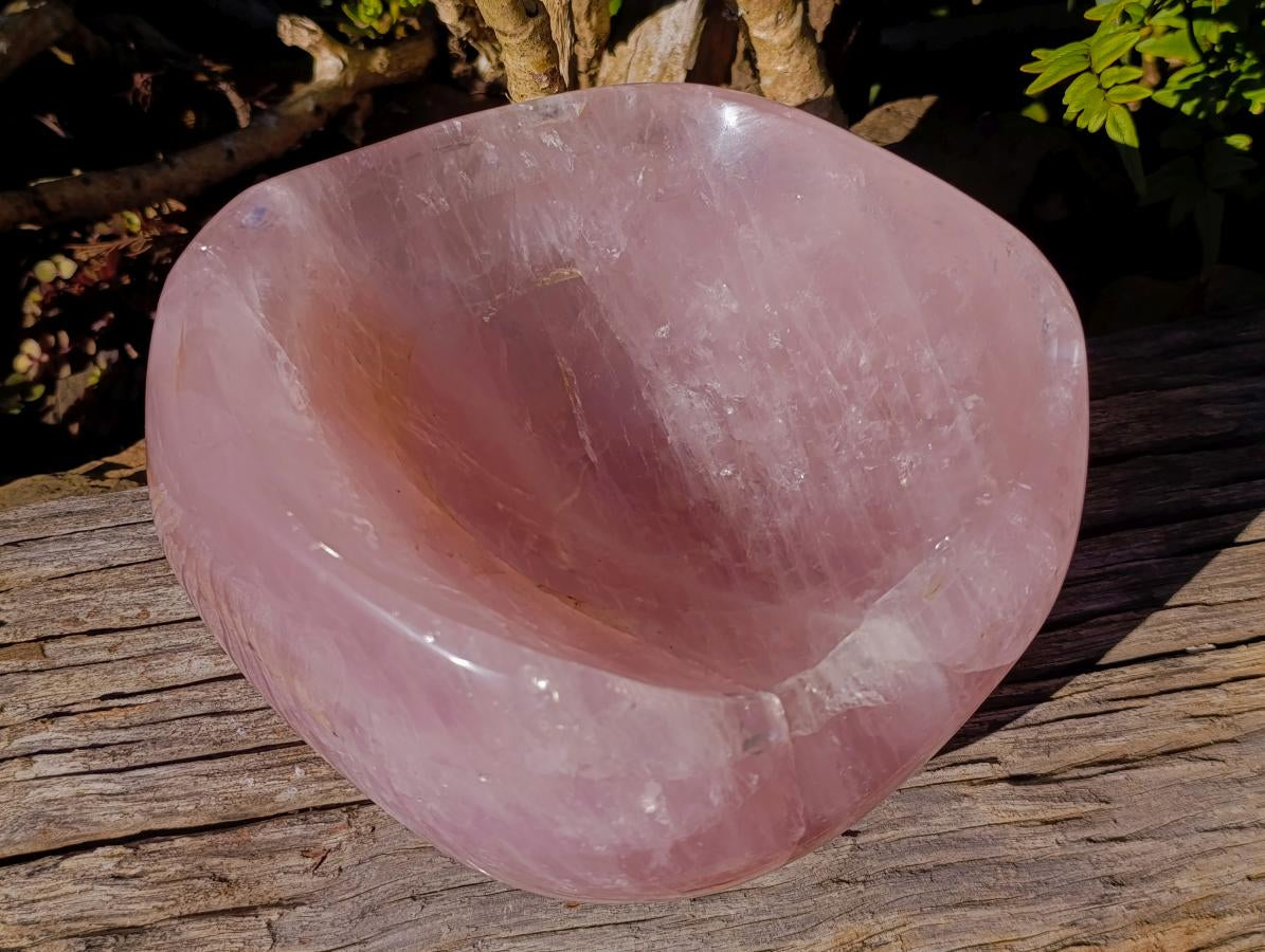 Polished XL Gemmy Rose Quartz Bowl x 1 From Madagascar - Toprock Gemstones and Minerals 