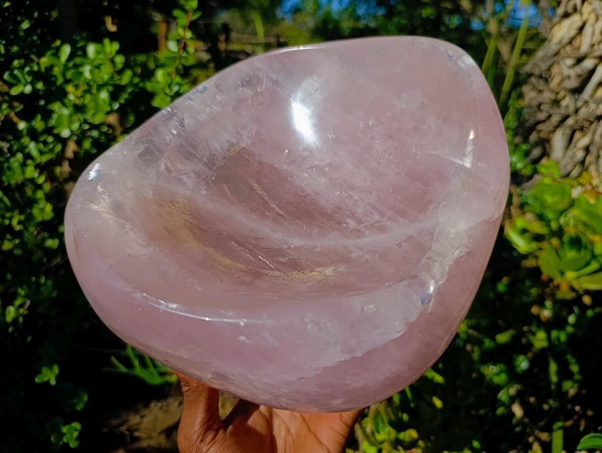 Polished XL Gemmy Rose Quartz Bowl x 1 From Madagascar - Toprock Gemstones and Minerals 