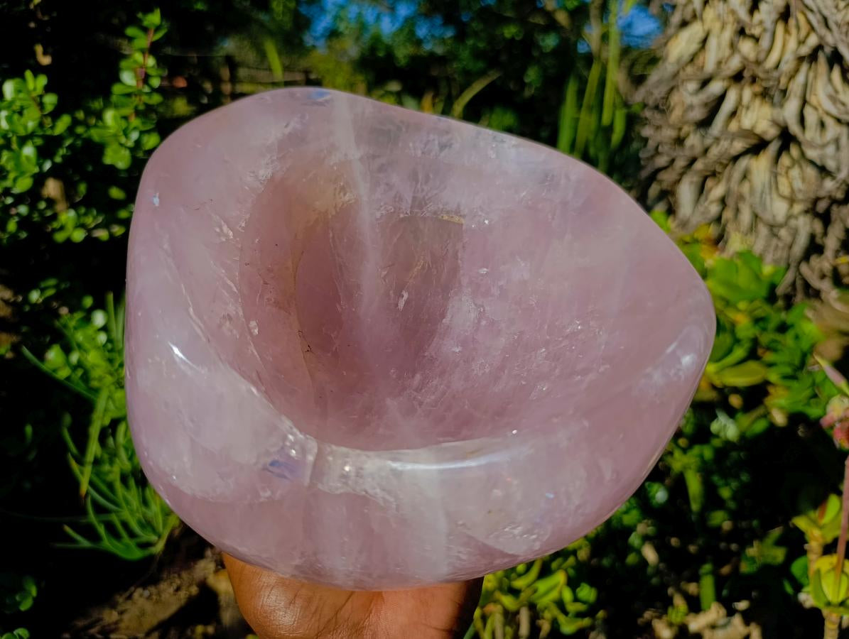 Polished XL Gemmy Rose Quartz Bowl x 1 From Madagascar - Toprock Gemstones and Minerals 